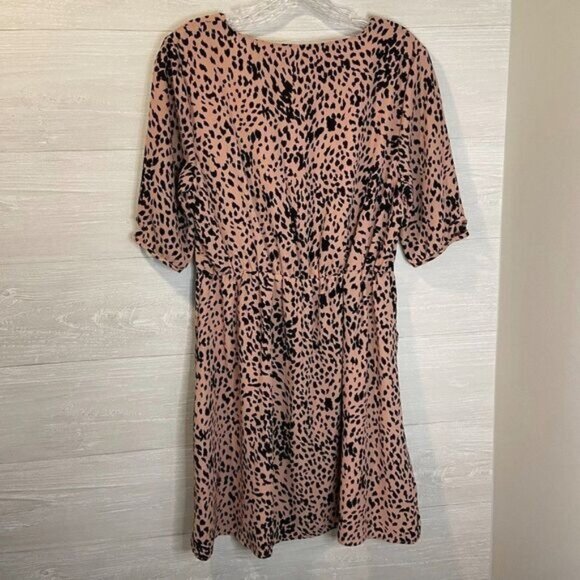 Aqua Women's Leopard Print V-Neck Party Dress Pink - Picture 5 of 8